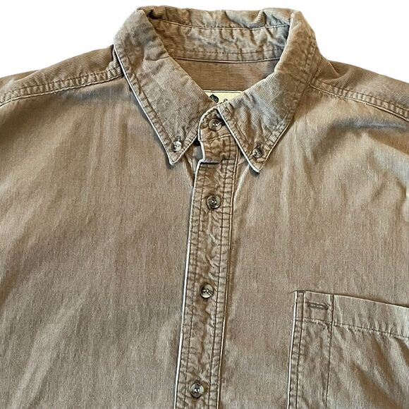 Vintage Mens Shirt Extra Large Corduroy Fall Shacket Neutral Outdoors Layering - Picture 2 of 6